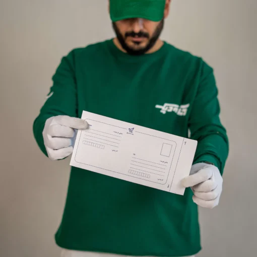 پاکت پستی لمینت مشکی ۱۲۰ طرح آدرس دار