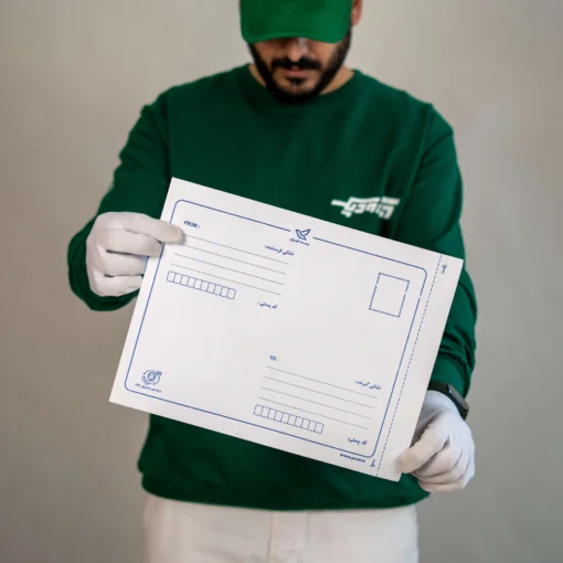 پاکت پستی لمینت مشکی ب۴ طرح آدرس دار