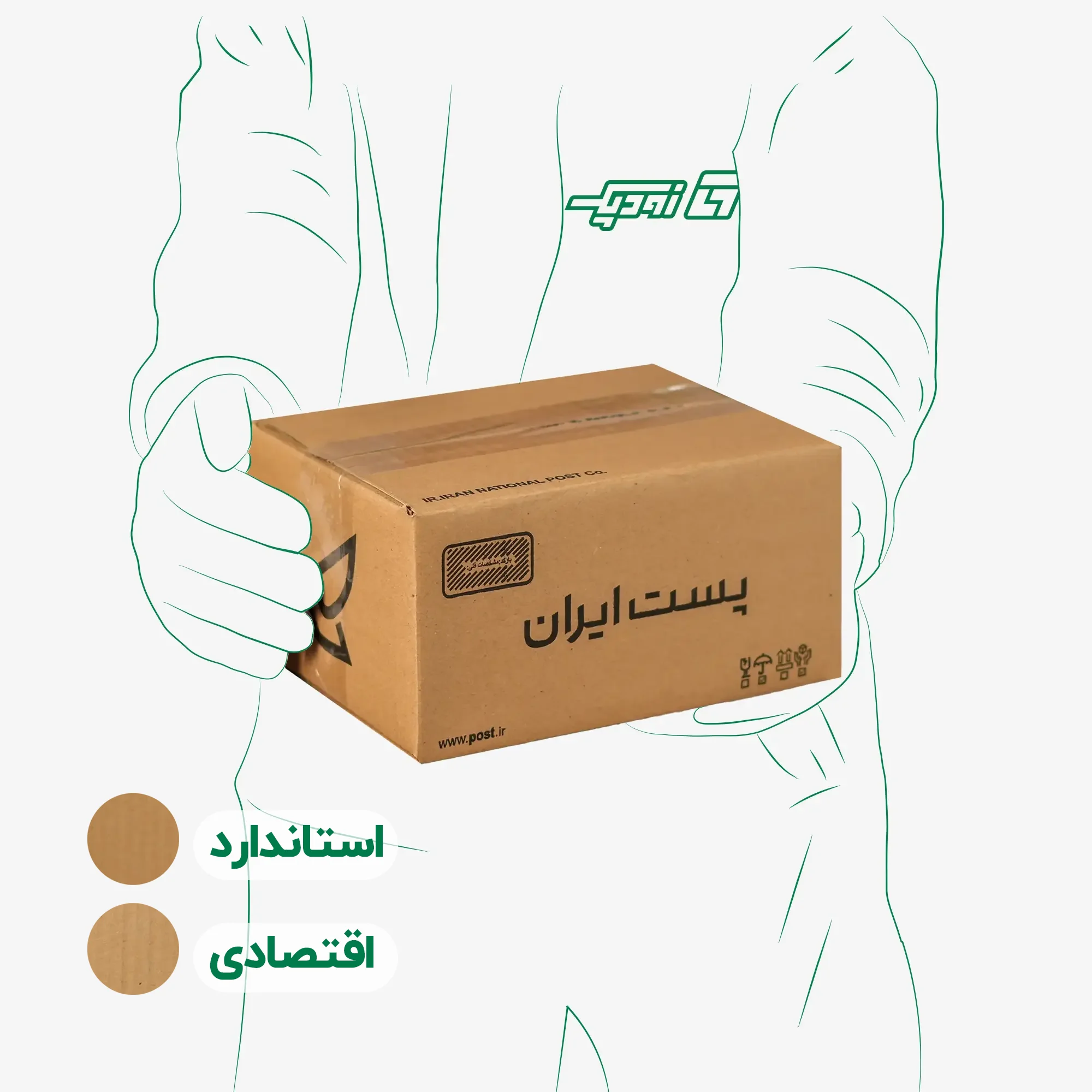کارتن پستی سایز 2 | سه لایه طرح اداره پست - تصویر 1