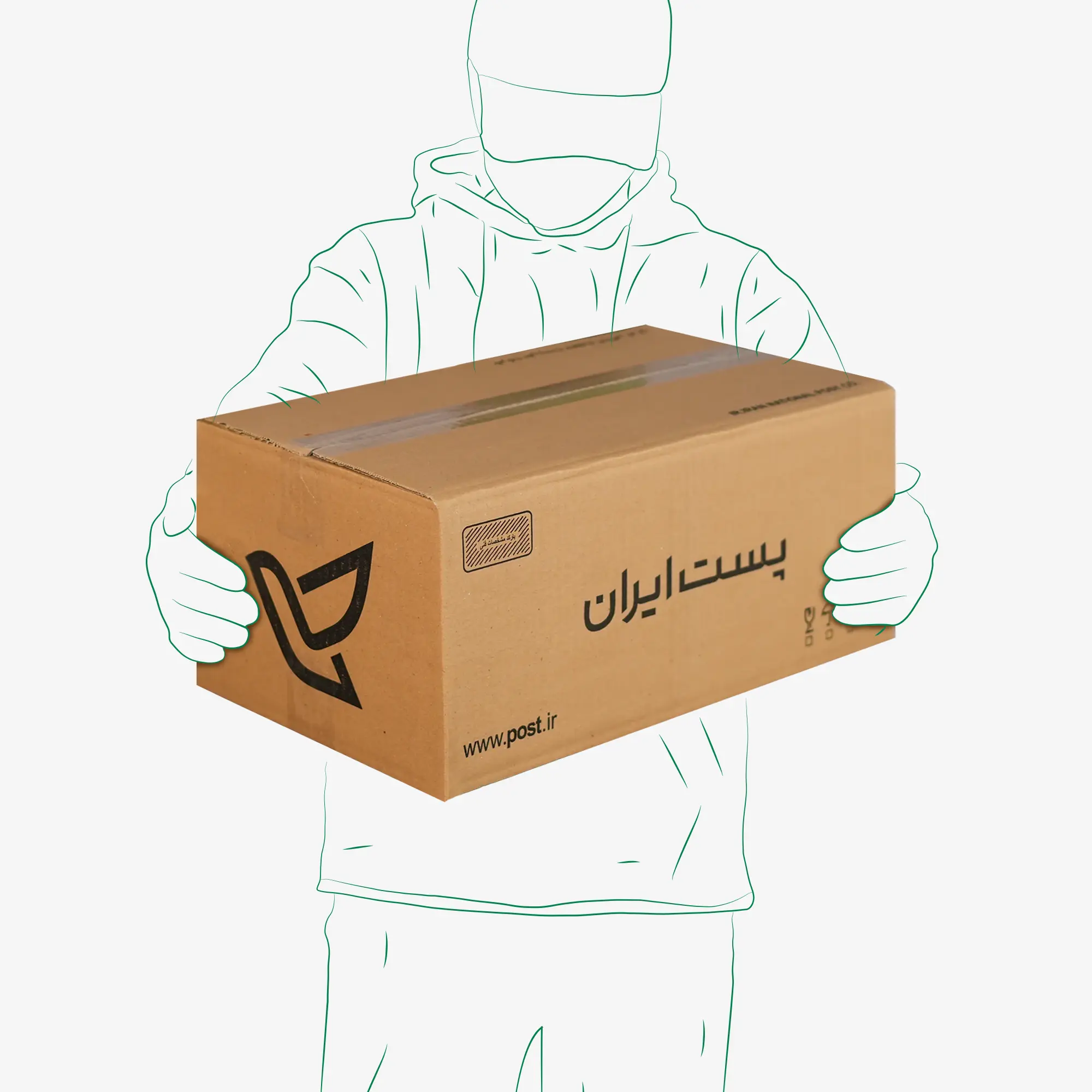 کارتن پستی سایز 6 | سه لایه طرح اداره پست - تصویر 1