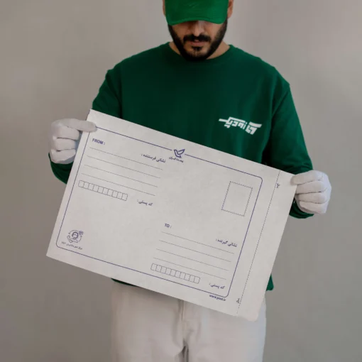 پاکت پستی لمینت مشکی آ۳ طرح آدرس دار