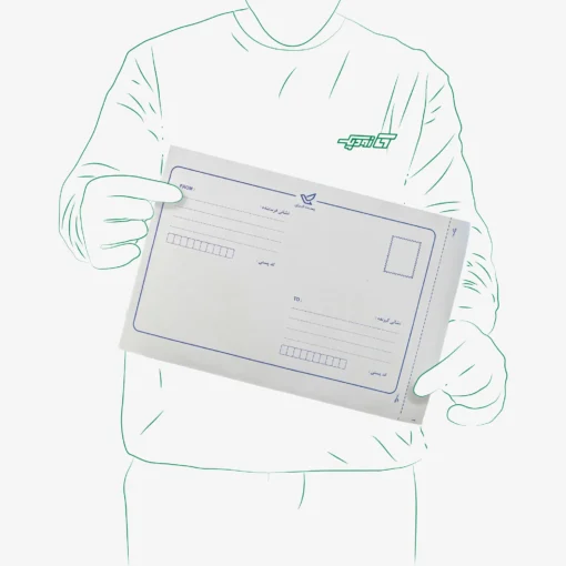 پاکت پستی لمینت مشکی آ۴ طرح آدرس دار