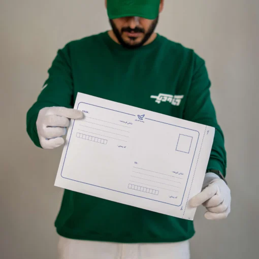 پاکت پستی لمینت مشکی آ۴ طرح آدرس دار