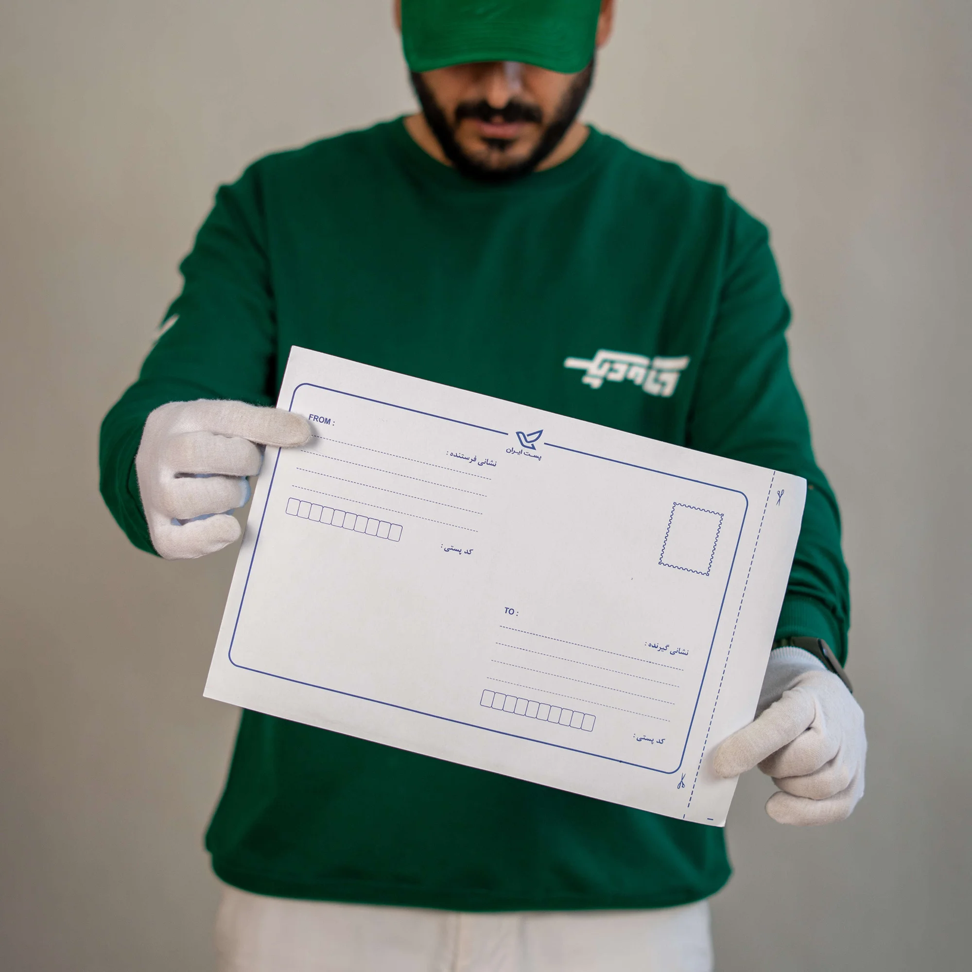 پاکت پستی لمینت مشکی آ۴ طرح آدرس دار - تصویر 2
