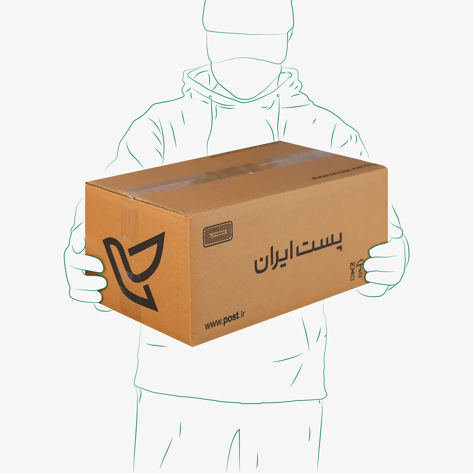 کارتن پستی سایز 6 | پنج لایه طرح اداره پست - تصویر 1