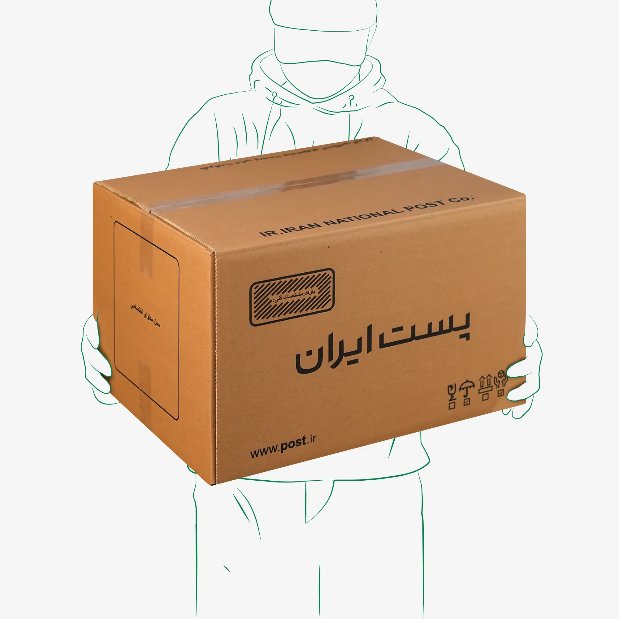 کارتن پستی سایز 9 | پنج لایه طرح اداره پست - تصویر 1
