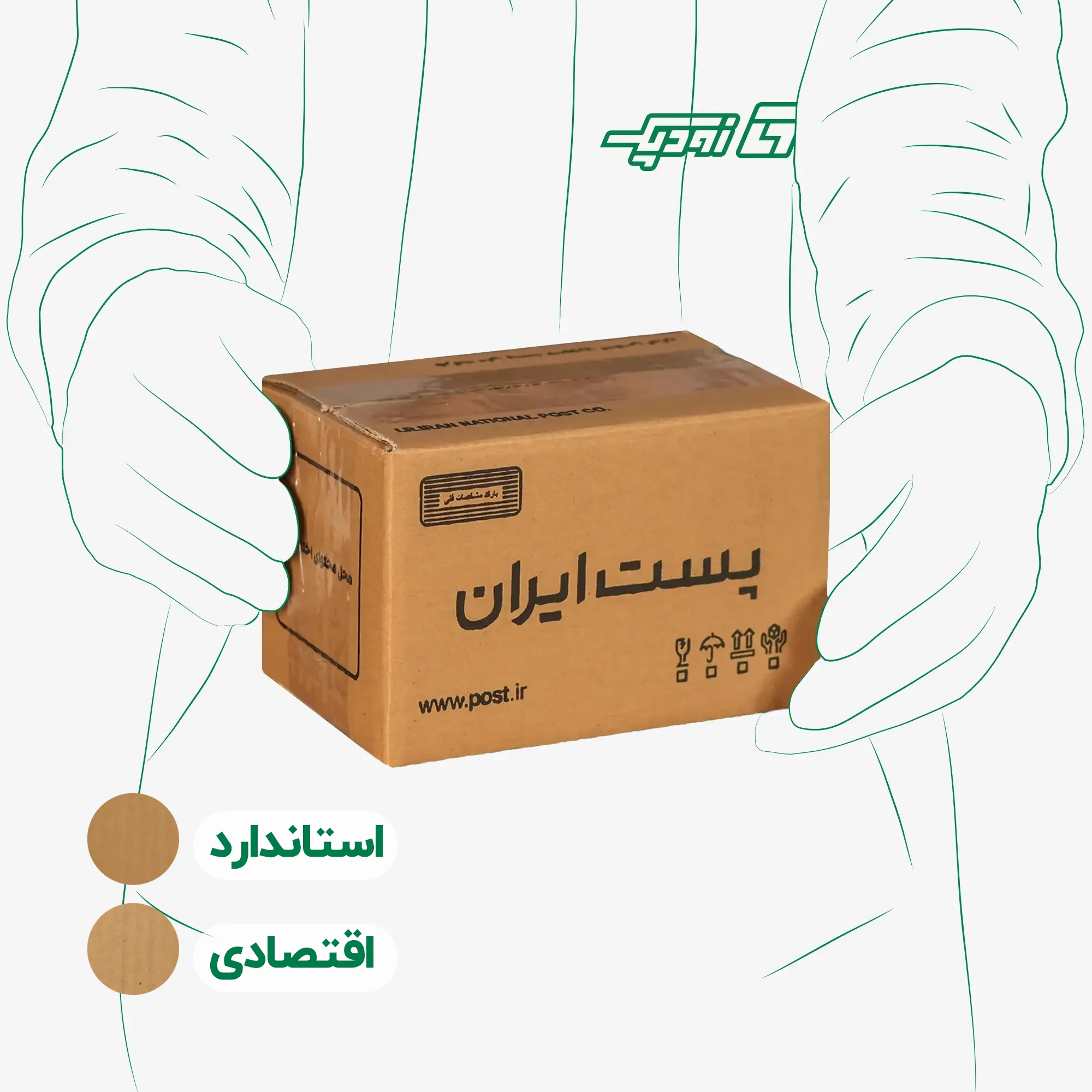 کارتن پستی سایز 1 | سه لایه طرح اداره پست - تصویر 1
