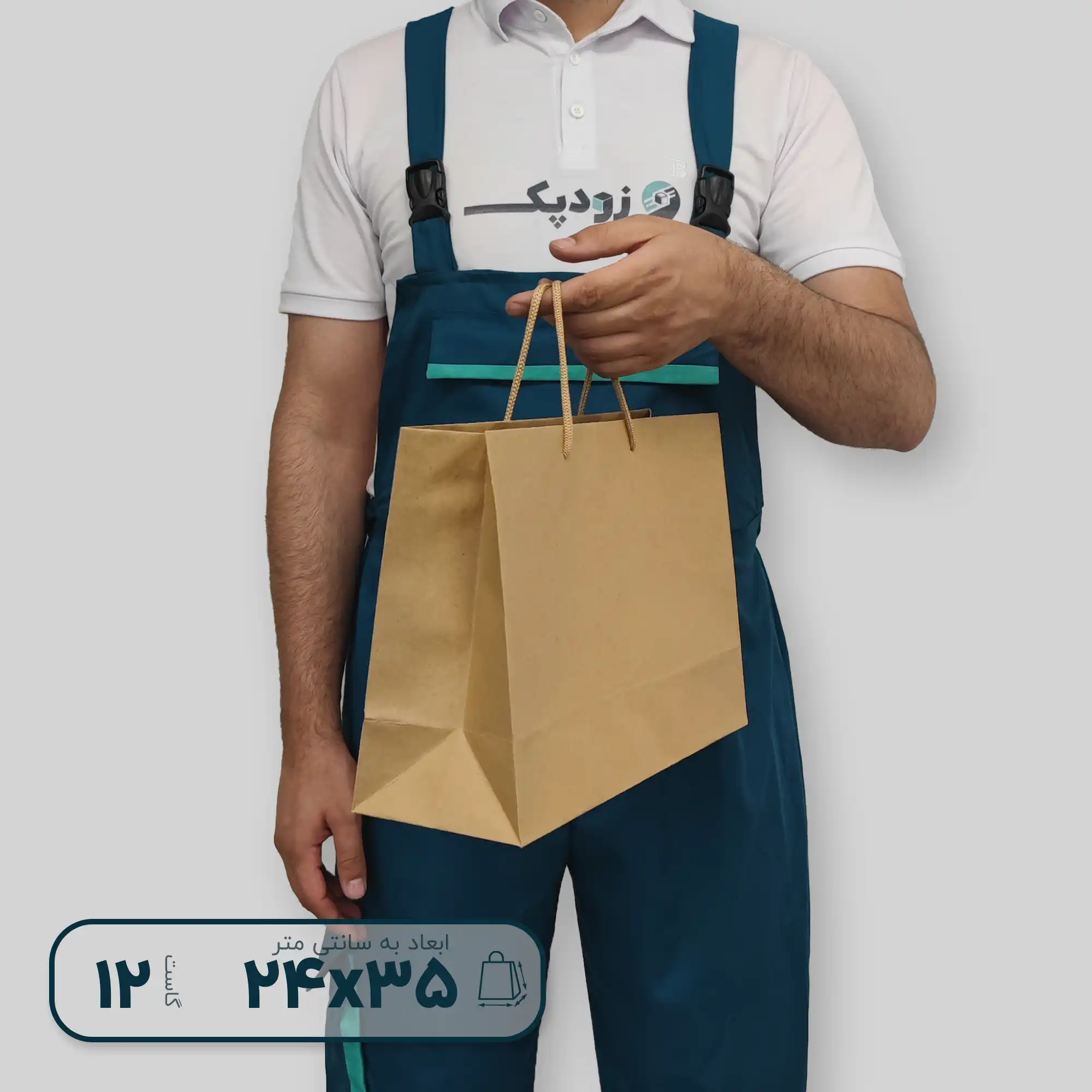 ساک دستی ابعاد 35-24 دسته ساده گاست