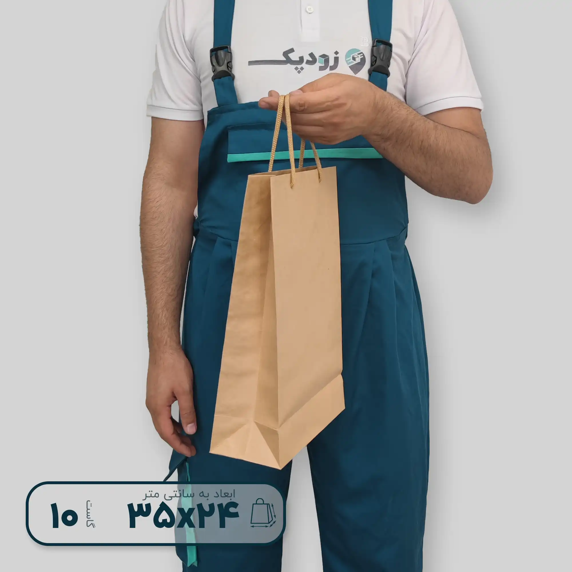 ساک دستی ابعاد 3524دسته ساده گاست