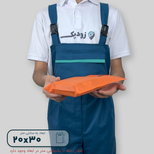 ساک دستی پارچه سوزنی دستگیره پانچی ۳۰*۲۰ فلت