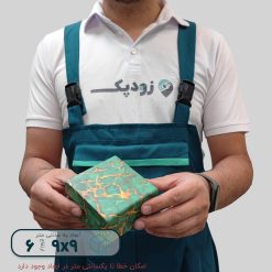 هاردباکس ساعتی طرح زمردی 9*9 ارتفاع 6 سانتیمتر