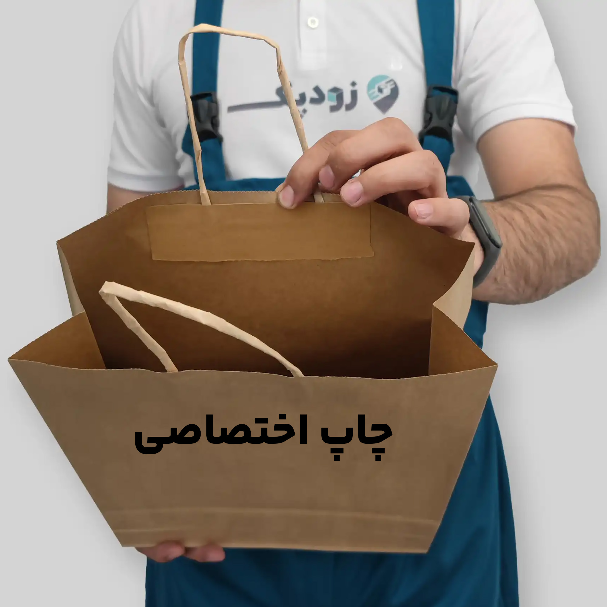 ساک دستی کرافت دستگیره کاغذی فول گاست با چاپ اختصاصی - تصویر 2
