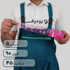 چسب پهن زودپک شفاف 45 میکرون 5 سانتیمتر 90 یارد طرح گلبرگ