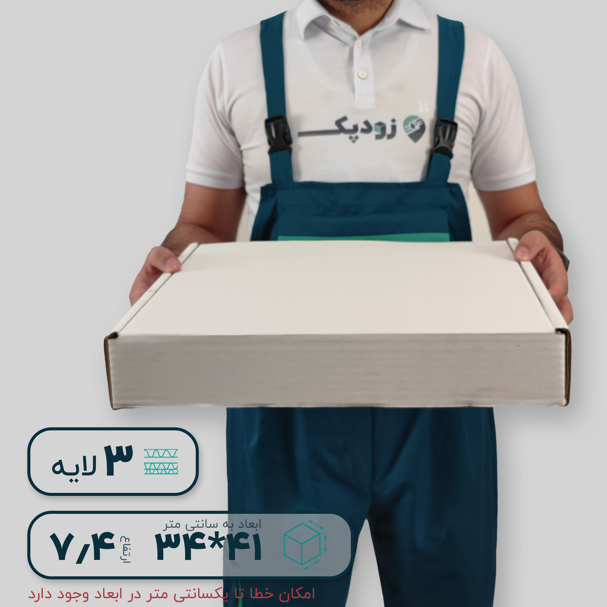 کارتن سفید سه لایه کیبوردی 41*34 ارتفاع 7.4 سانتی متر - تصویر 5