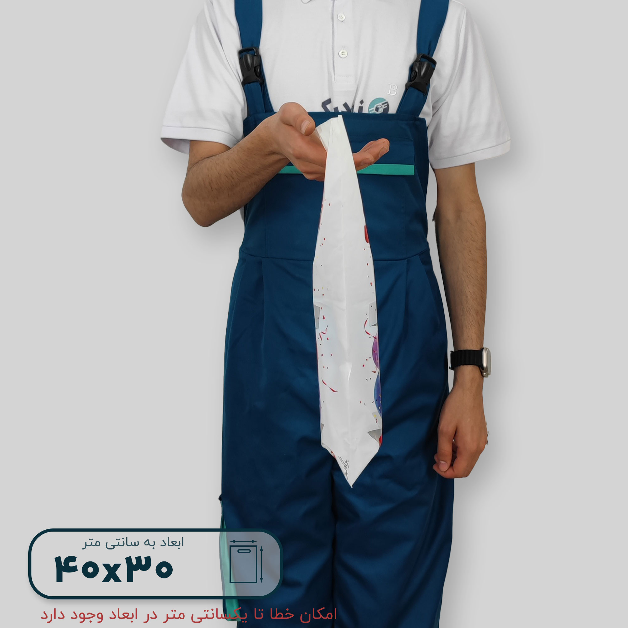 نایلون براق دستگیره پانچی ۴۰*۳۰ فلت طرح G9826 - تصویر 4