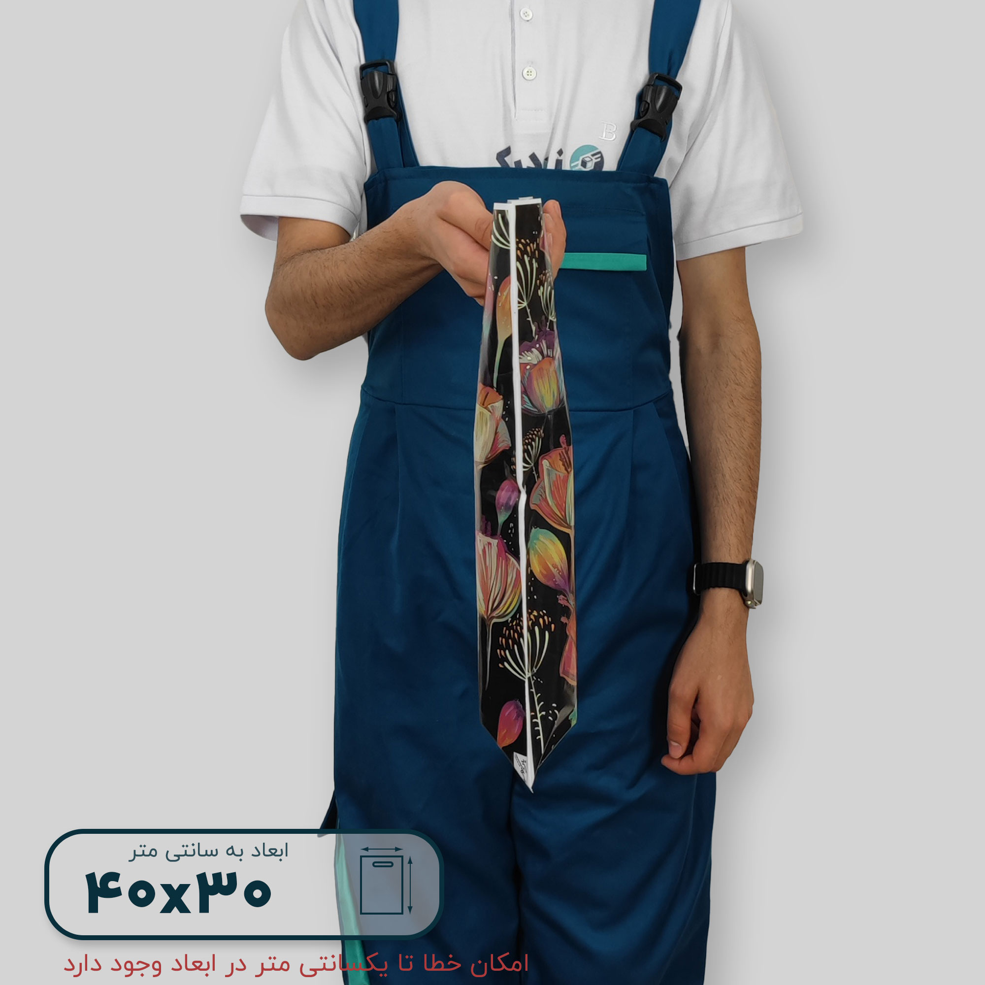 نایلون براق دستگیره پانچی ۴۰*۳۰ فلت طرح G9829 - تصویر 4
